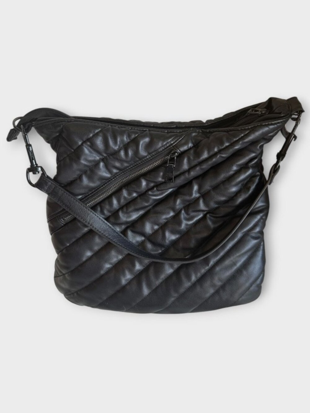 Think Rolyn VIP Quilted Black Leather Shoulder Bag